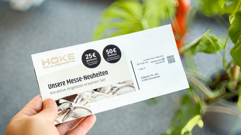 Werbung für Augenoptik-Angebote