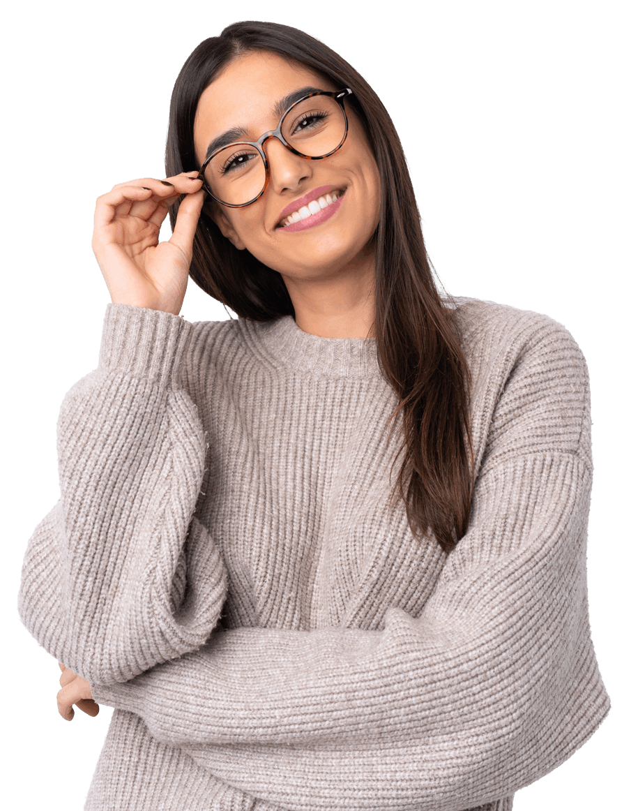 Lächelnde Frau mit Brille